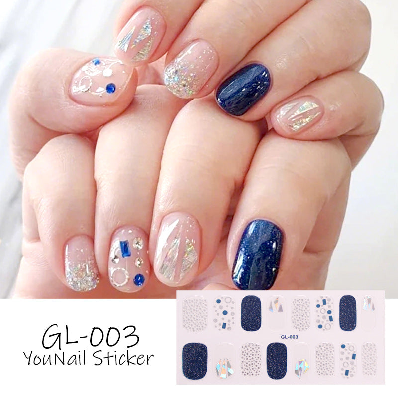 Younail Bronzing Cat's Eye Letters Color Nail Polish Film Nail Stickers Full Stickers