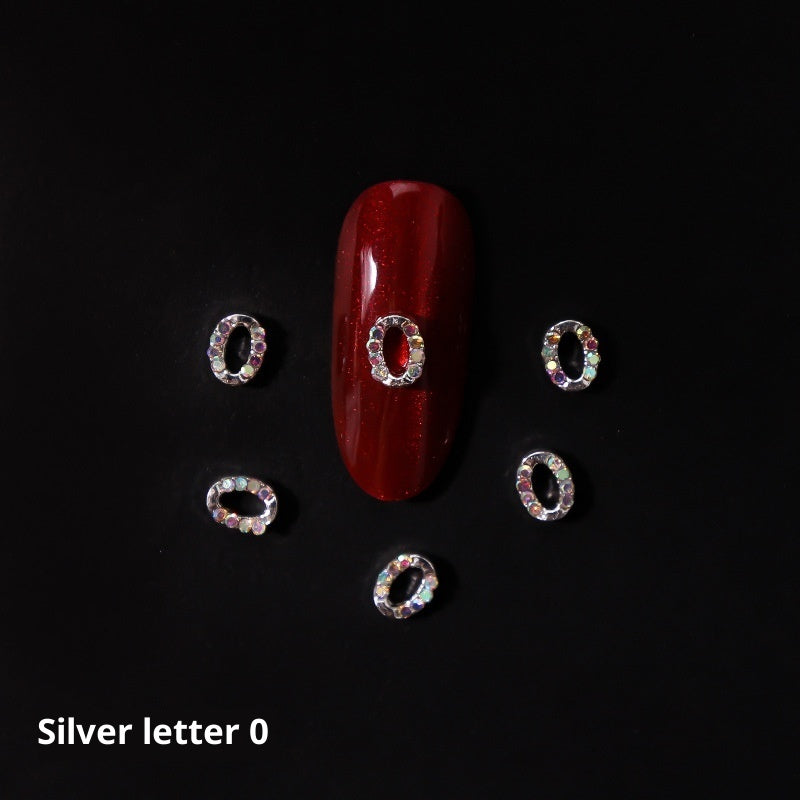 Cooc 26 Letter Alloy Nail Ornament Nail Crystal