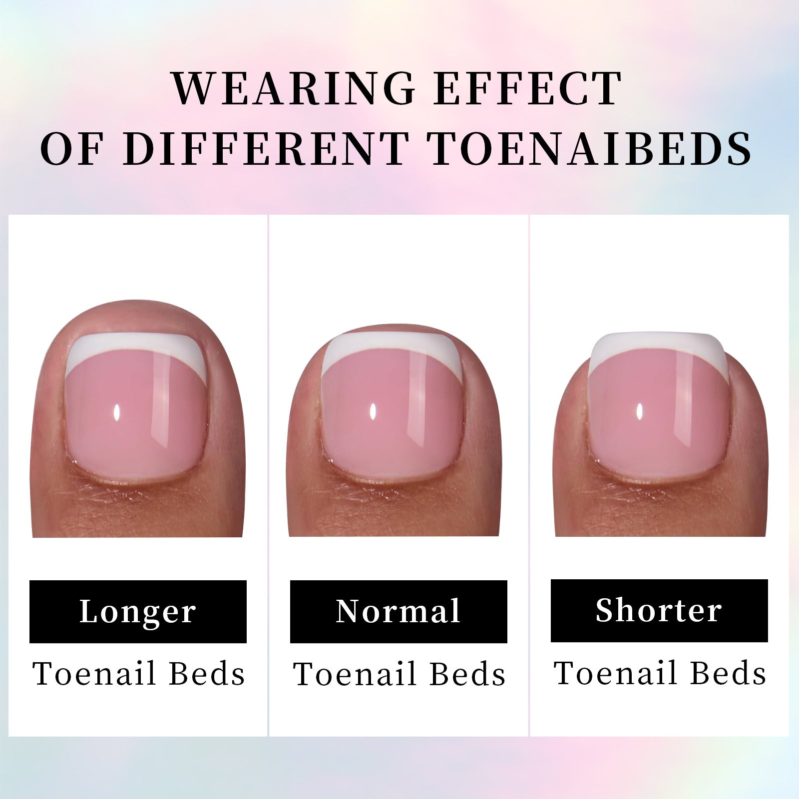 French Nail Finished Wear Nails Frosted Toe Nail Patch