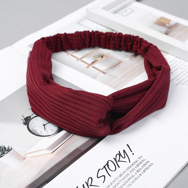 Hairband Cross Knitted Thread Hairware
