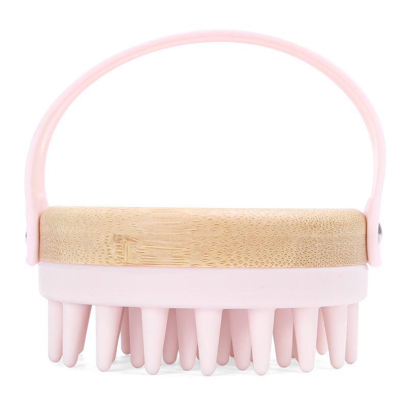Environmentally Friendly Food Grade Silicone Bamboo Wood Shampoo Brush