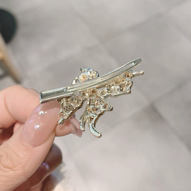 Fashion Rhinestone Butterfly Duck Bill Hairpin
