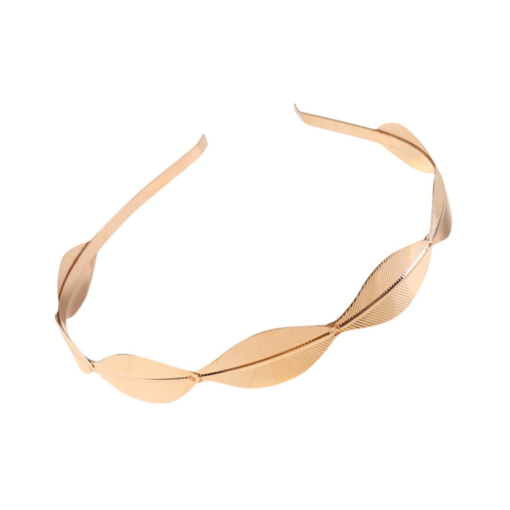 Retro Style Golden Leaf Headband Simple