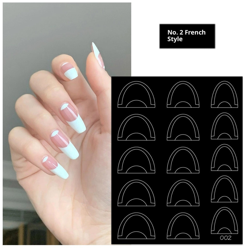 Nail Art Deep V French Sticker Spray Gradient Patting Glue Template