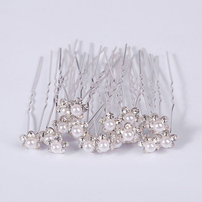 Bridal Hairpin Accessories Coil Hair Pearl Flower Headdress