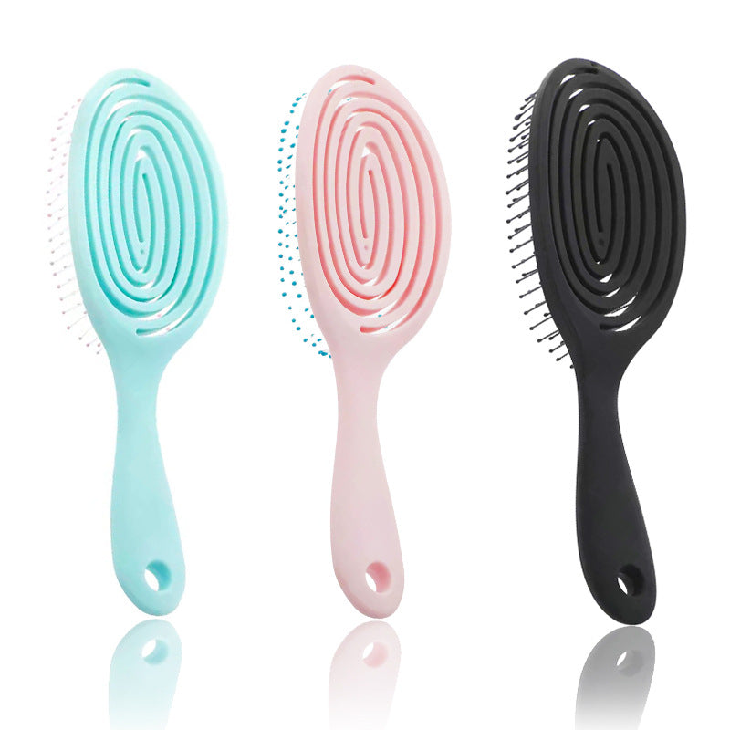 Women's Plastic Oval Hollow Massage Comb