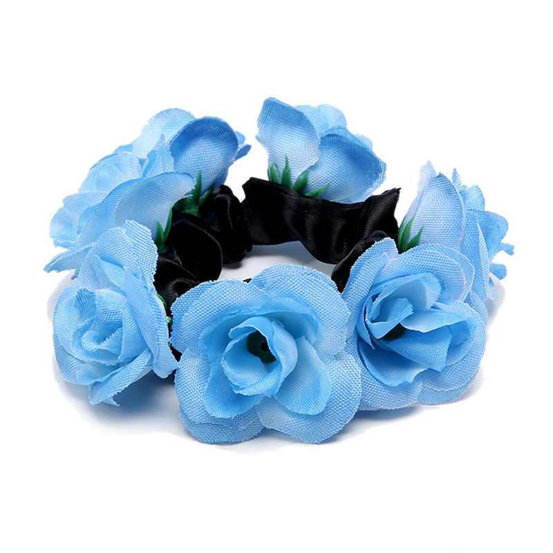 European And American Women's Simulation Fabric Rich Rose Hair Tie Hair Accessories