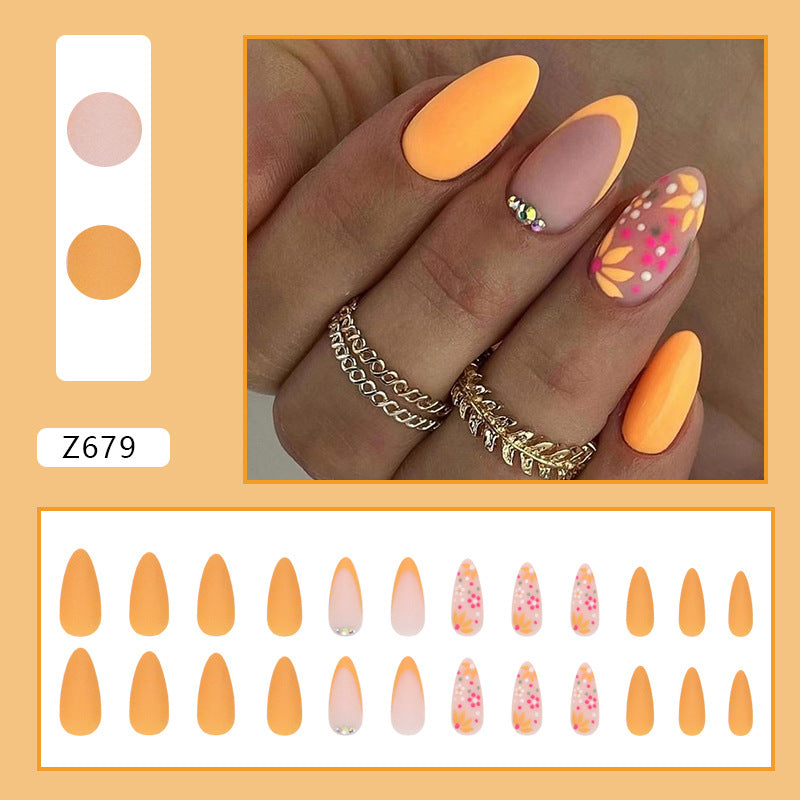 Round Head Almond Nail Matte Texture