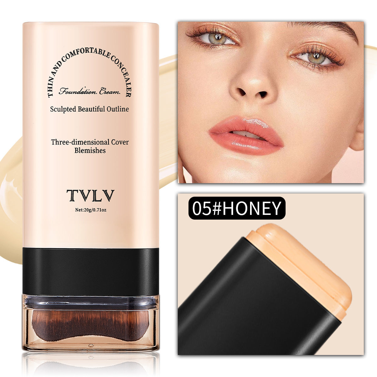 TVLV Eraser Stick Foundation Moisturizing Light Transparent Concealer Brightening Skin Color