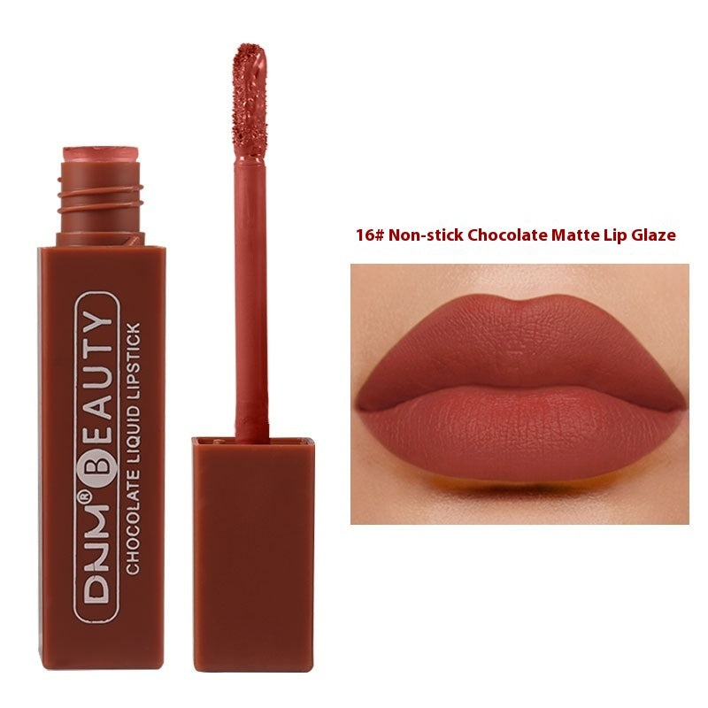 Silky No Stain On Cup Chocolate Lip Lacquer Long-lasting Matte Waterproof