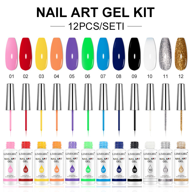 LimeGirl Nail Art Drawing Glue Phototherapy Painted Glue Spray Paint