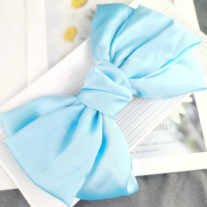 Retro Oversized Spring Clip Pearl Bow Tiara Card