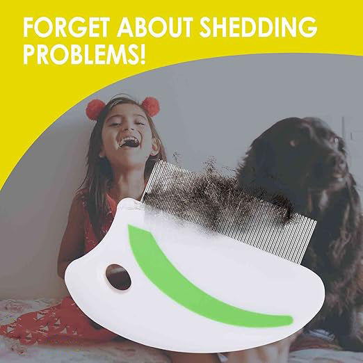 Professional-Grade Pet Grooming Combs For Dogs And Cats - Includes Flea And Lice Comb With Rounded Teeth, Tear Stain Remover And Dematting Tool - Suitable For All Sizes Of Pets