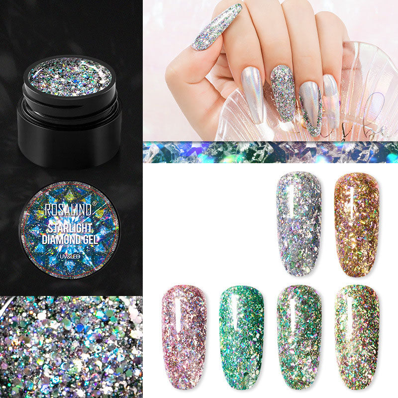 Rosalind Xingyao Diamond Glue 5ML Gel Nail Polish Seven-color Sequins UV Glue