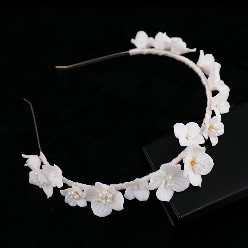 Women's Ceramic Camellia Flower Hair Hoop