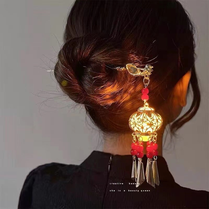 Light-emitting Hairpin Ancient Style Dangling Ornament Wind Chimes