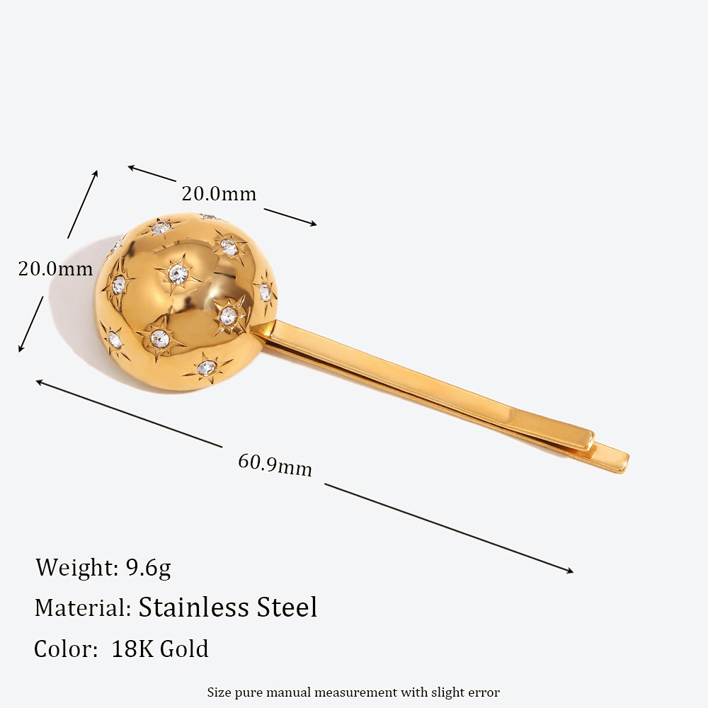 Retro Minority Hair Accessories Gold-plated Spherical Eight Awn Star