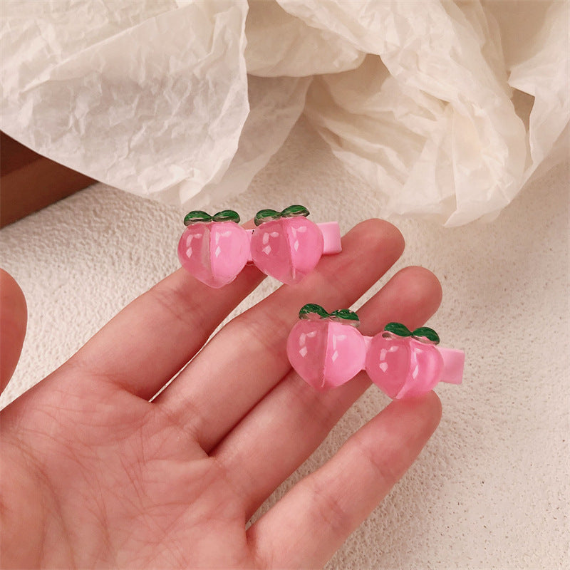 Peach Transparent Pink Sweet Girls' Hairpin
