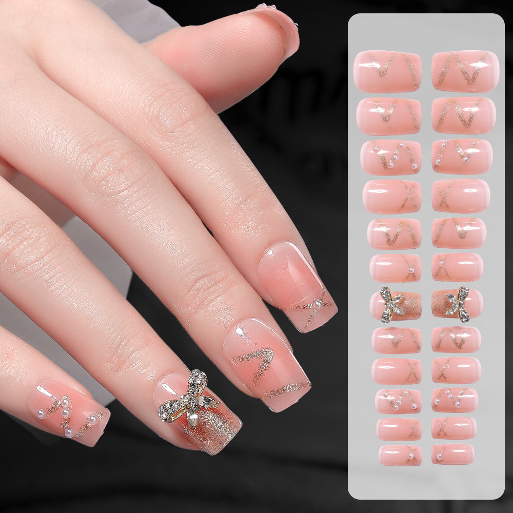 Fake Nail Patches Hand Wearing Art