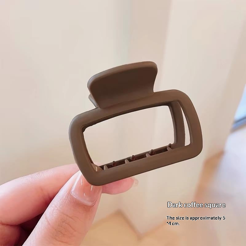 Small Square Clip Caramel-toned Shark Clip Hair Accessory For High Ponytails