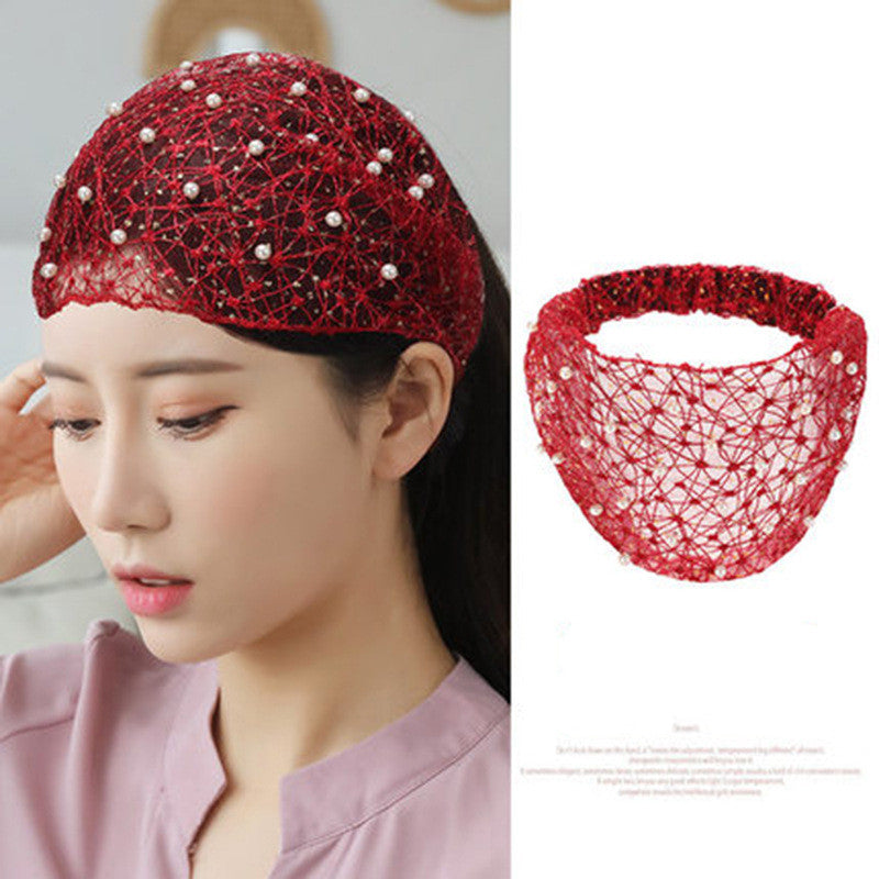Breathable Women's Pearl Wide-brimmed Headband
