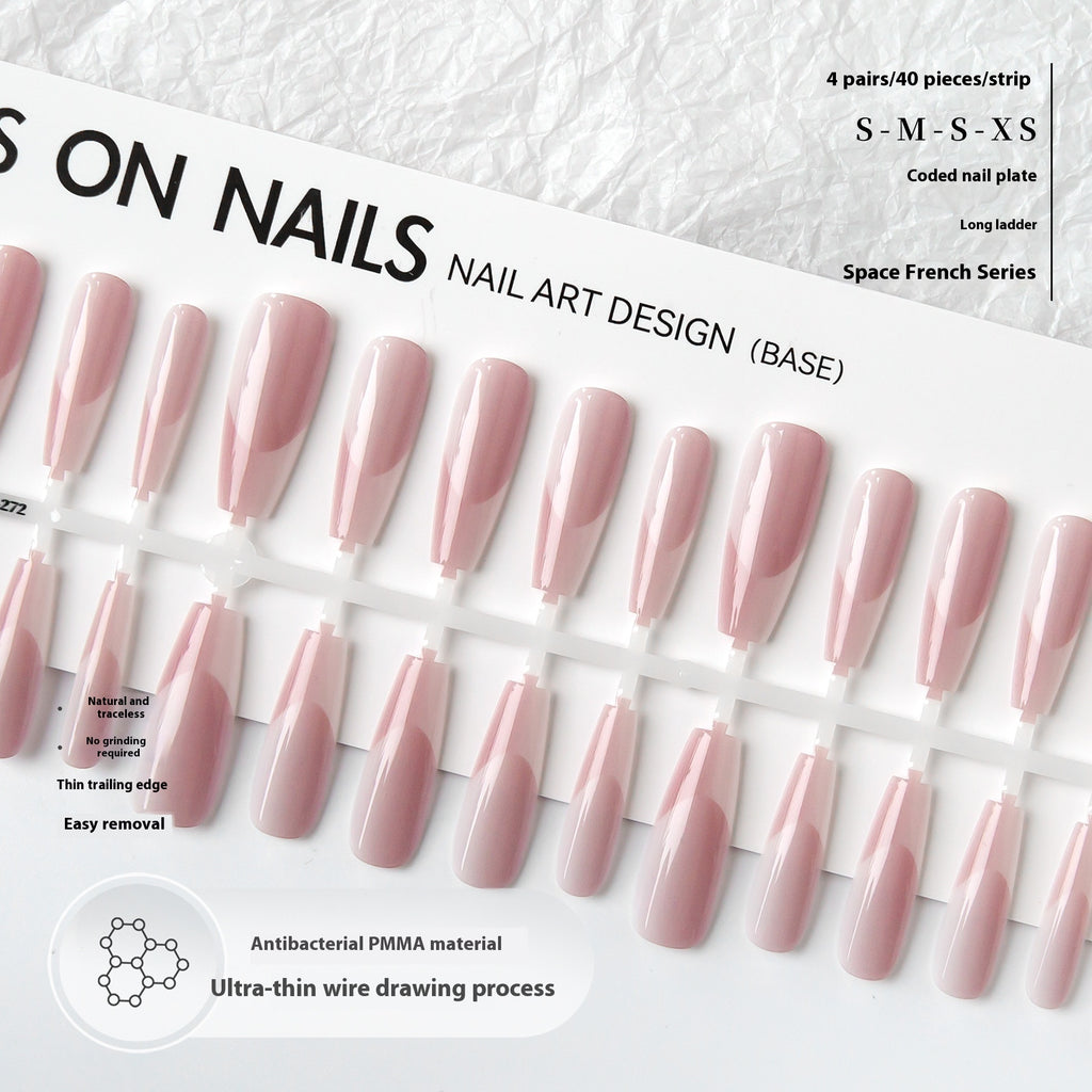 Press On Nails High-grade Long Crystal Plated Frosted Seal Nail Sticker