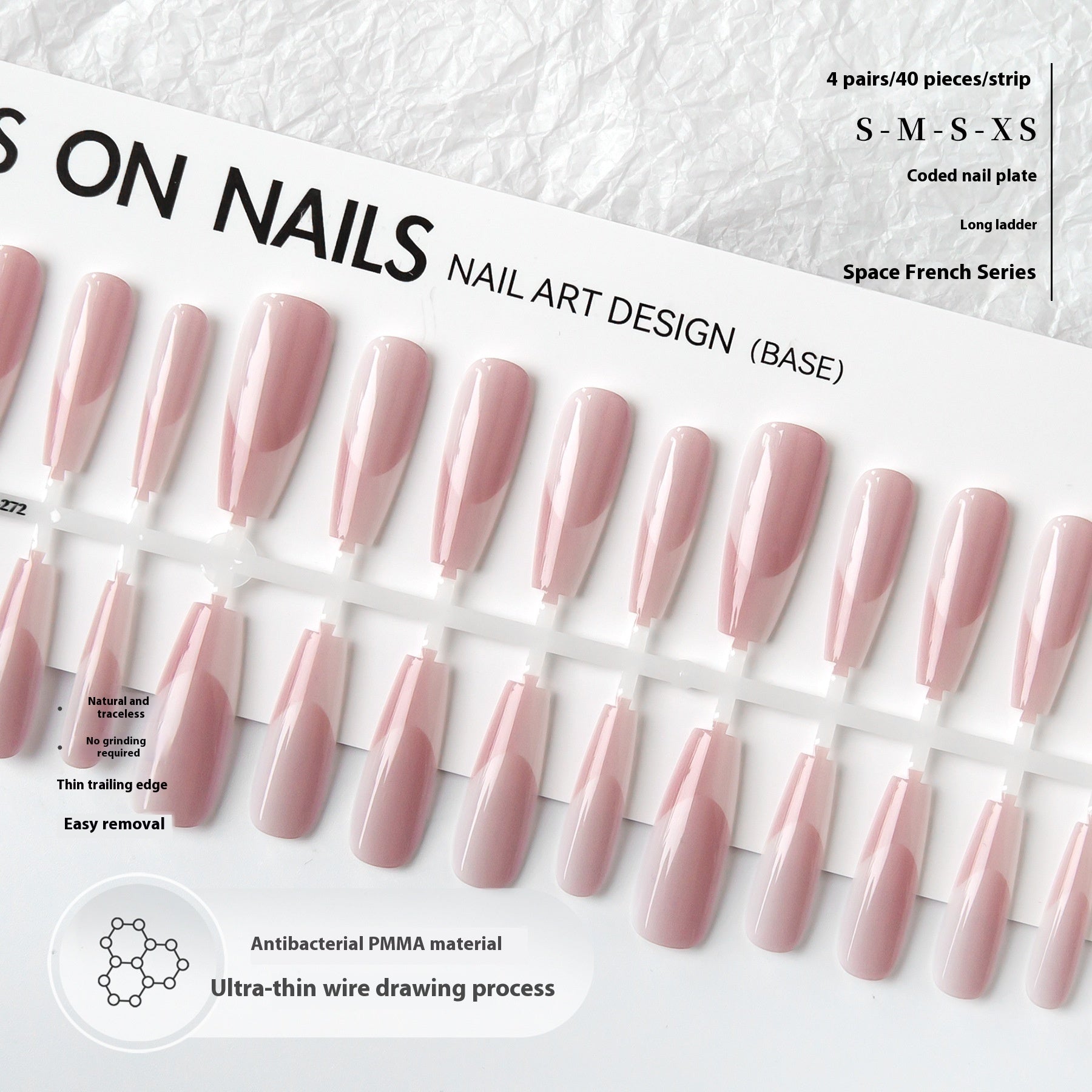 Press On Nails High-grade Long Crystal Plated Frosted Seal Nail Sticker