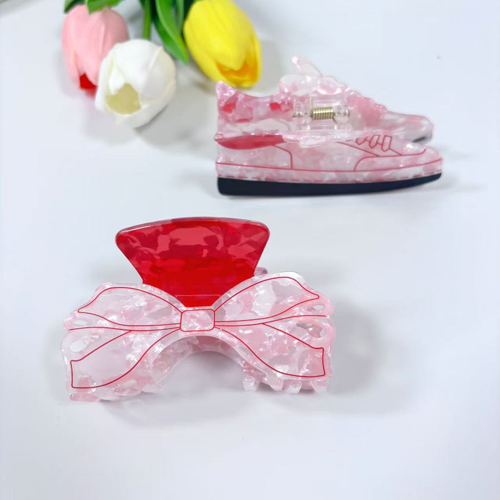 Fresh And Cute Glitter Bow Tie Grip