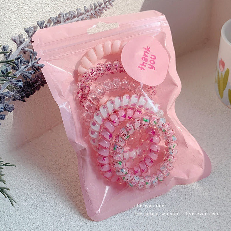 Telephone Wire Hair Ties Hair Rope Hair-binding High Elasticity Not Tight Hair