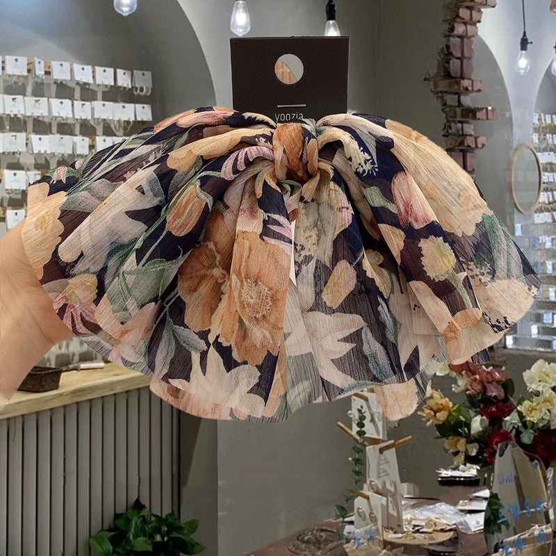 Korean Elegant Simple Chiffon Tulle Floral Bow