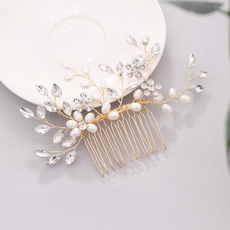 Hand-woven Pearl Hair Comb Hair Comb Headdress