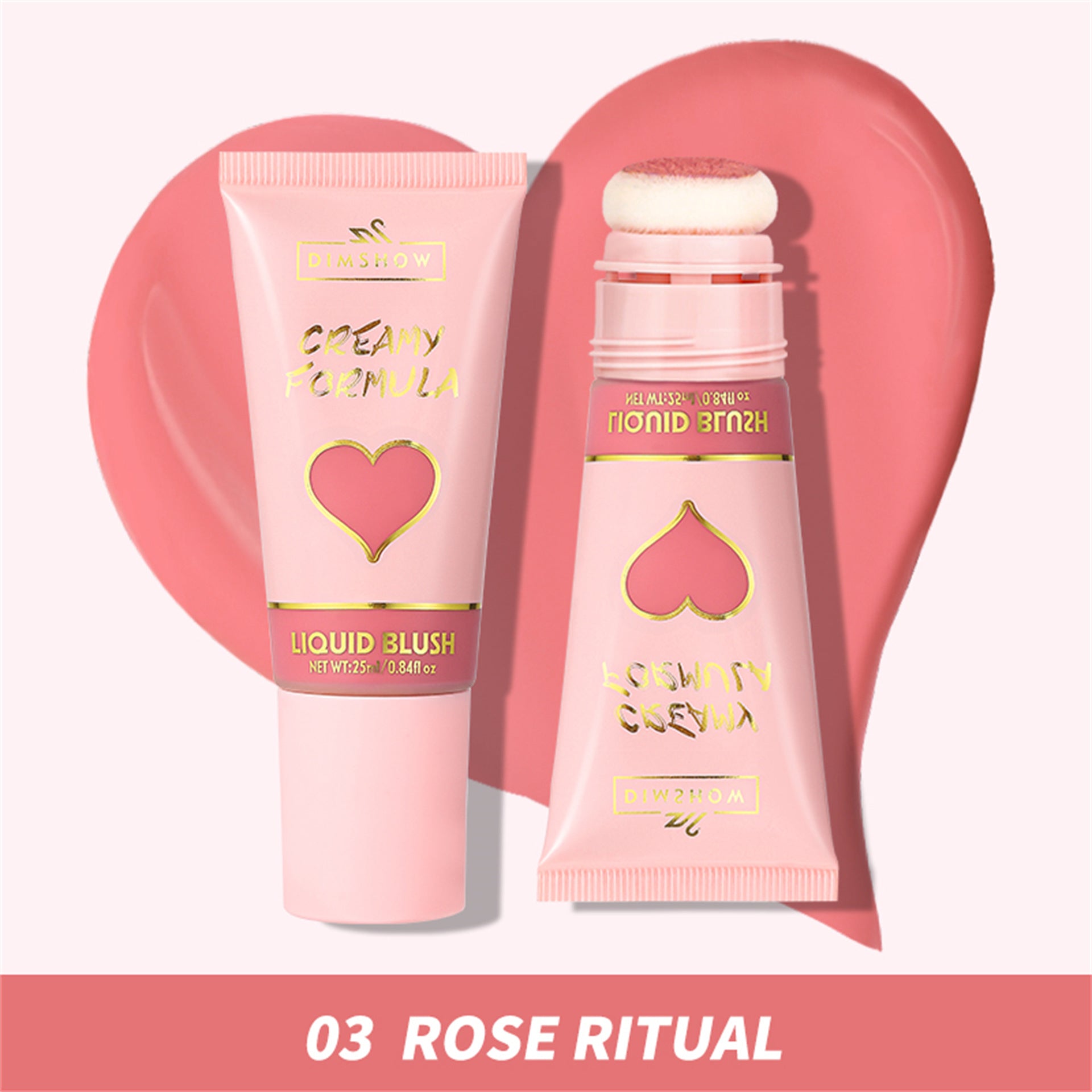 Dimshow Big Head Sponge Head Velvet Skin Feeling Lip And Cheek Dual-use Moisturizing Blush
