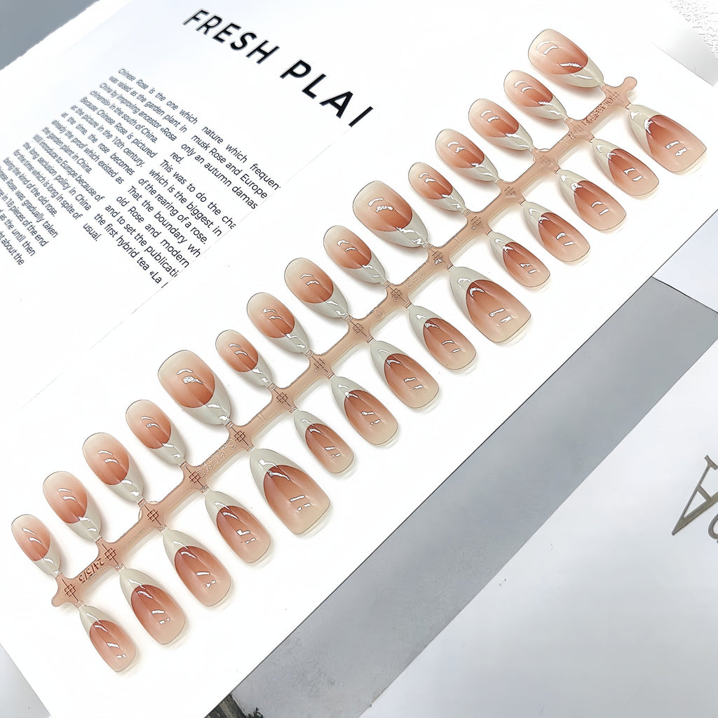French Velvet Frosted Coffee Eye Wear Nail Green White