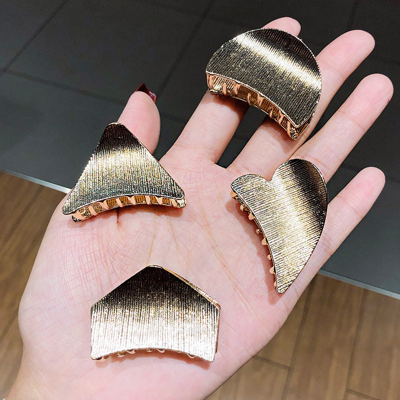 Textured Geometric Metal Bow Love Hairpin