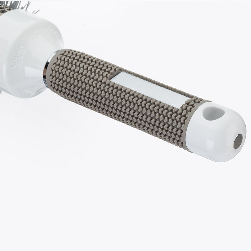 Gray Aluminum Tube Ceramic Round Hair Curling Comb