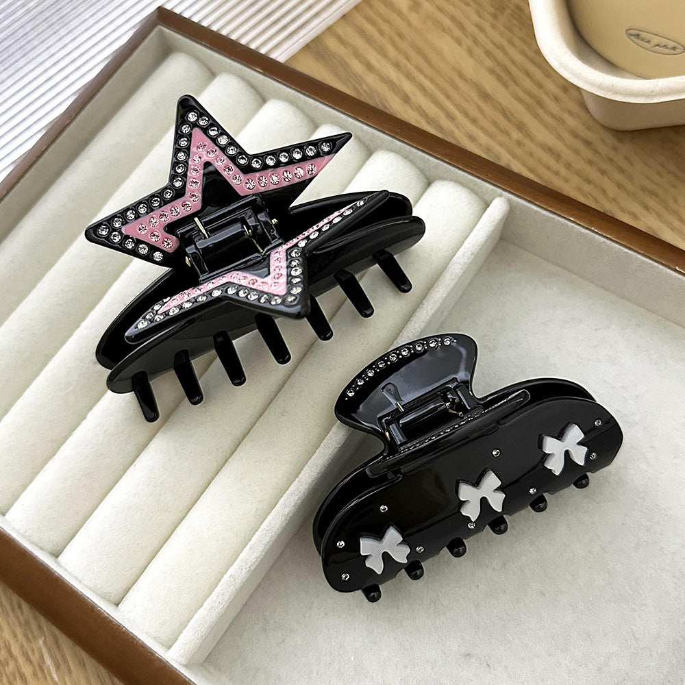 Real Acetic Acid Grip Night Elf Rhinestone Butterfly French Diamond Shark Clip