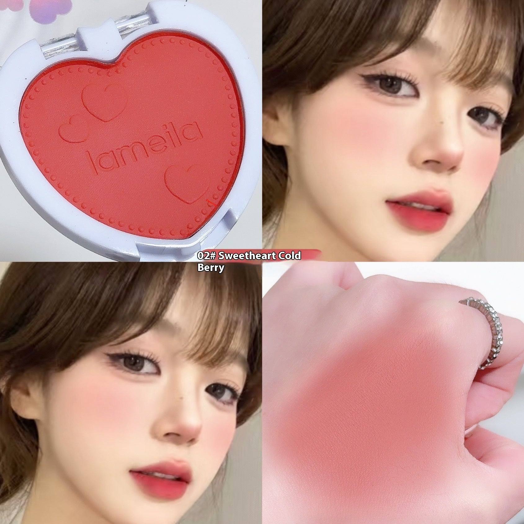 La mei la Monochrome Ice Cube Blush Ins Brightening Color Rendering Long-lasting Natural Delicate