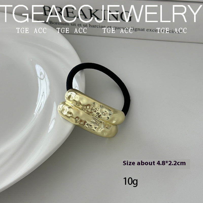 European And American Cold Style Geometric Metal Concave-convex Stretch Retro Head Rope