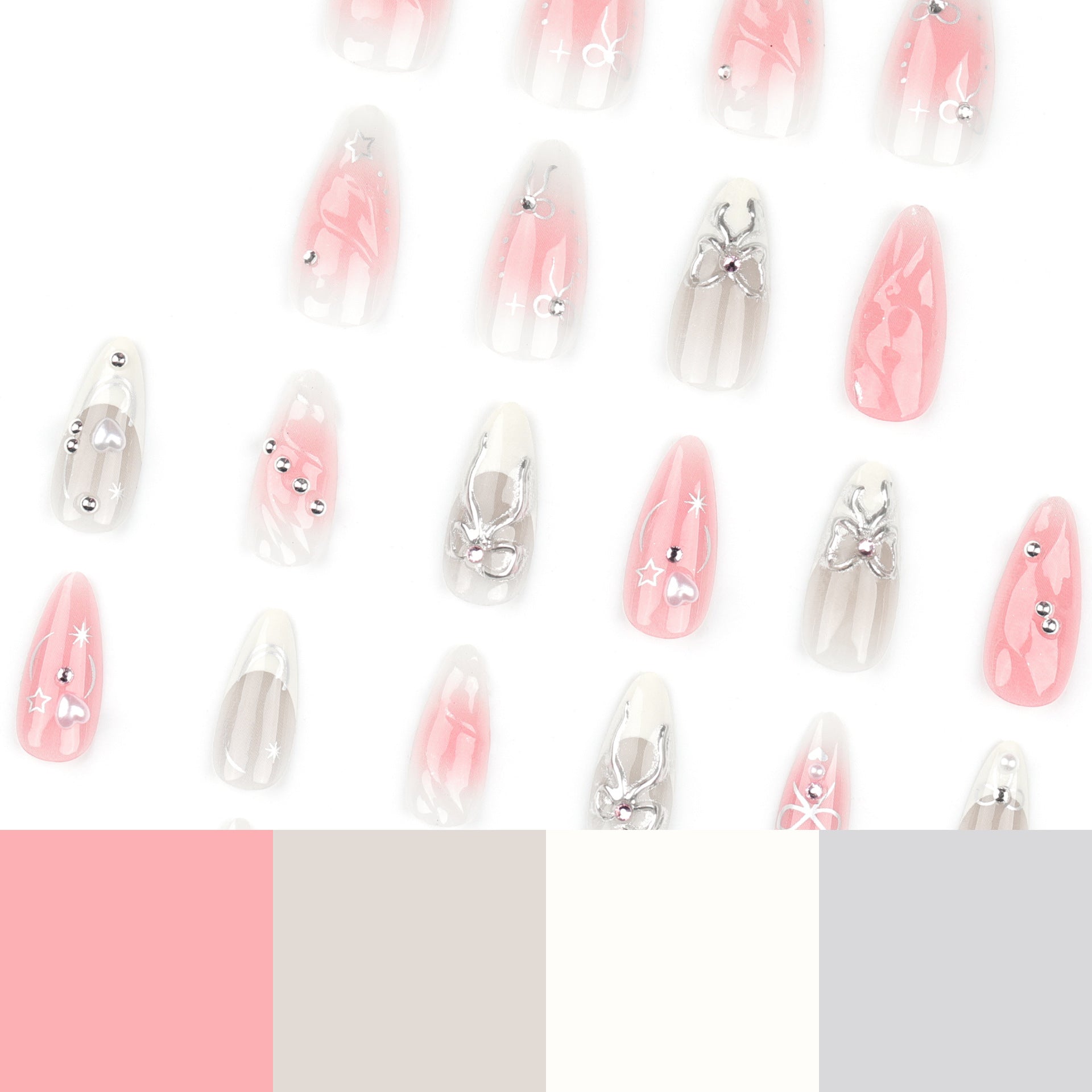 24-piece 3D Bow Manicure 3D Handmade Nail Tip