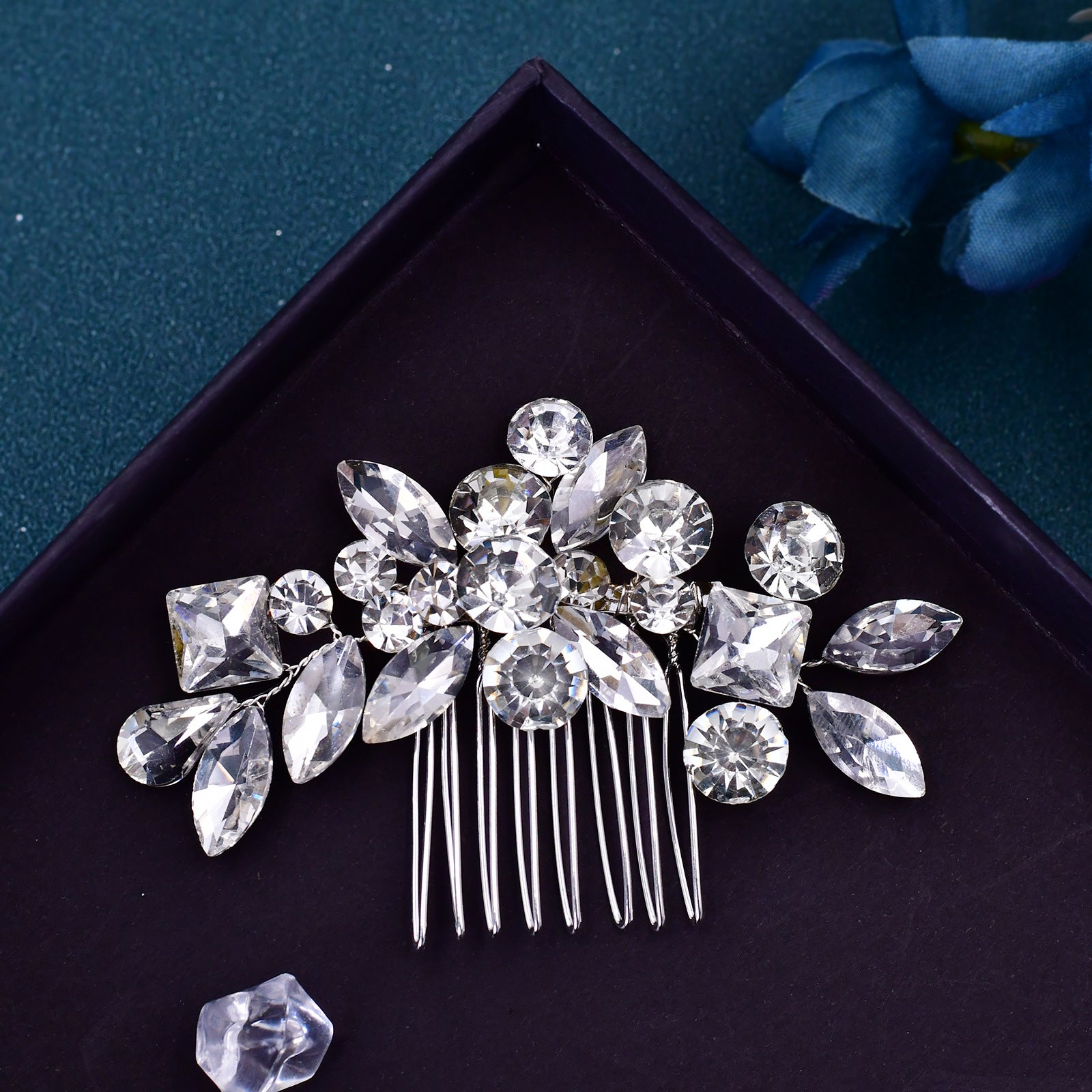 With Makeup Styling Photo Hair Comb Rhinestone Insert