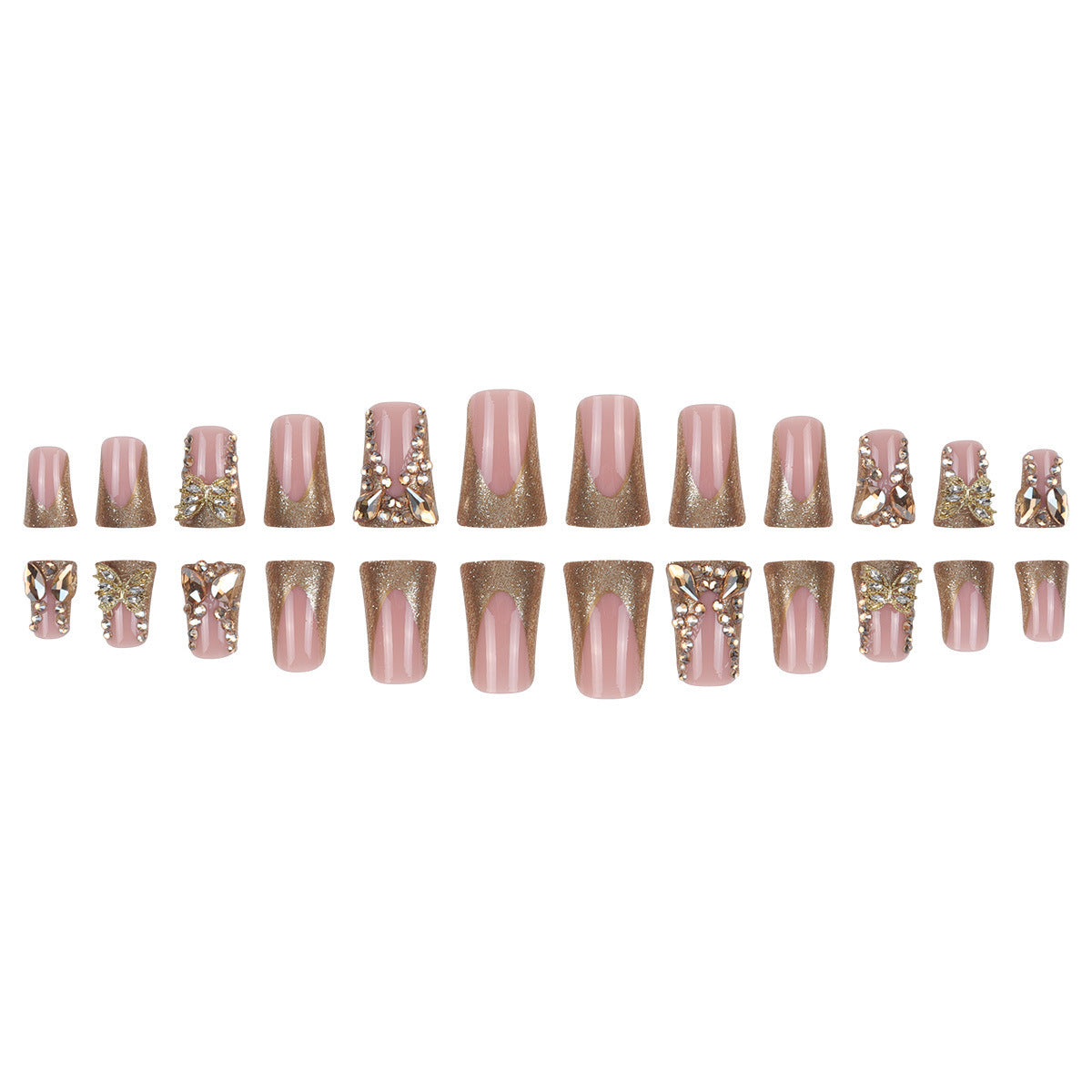 Golden Diamond In The Debris Butterfly Nail Stickers