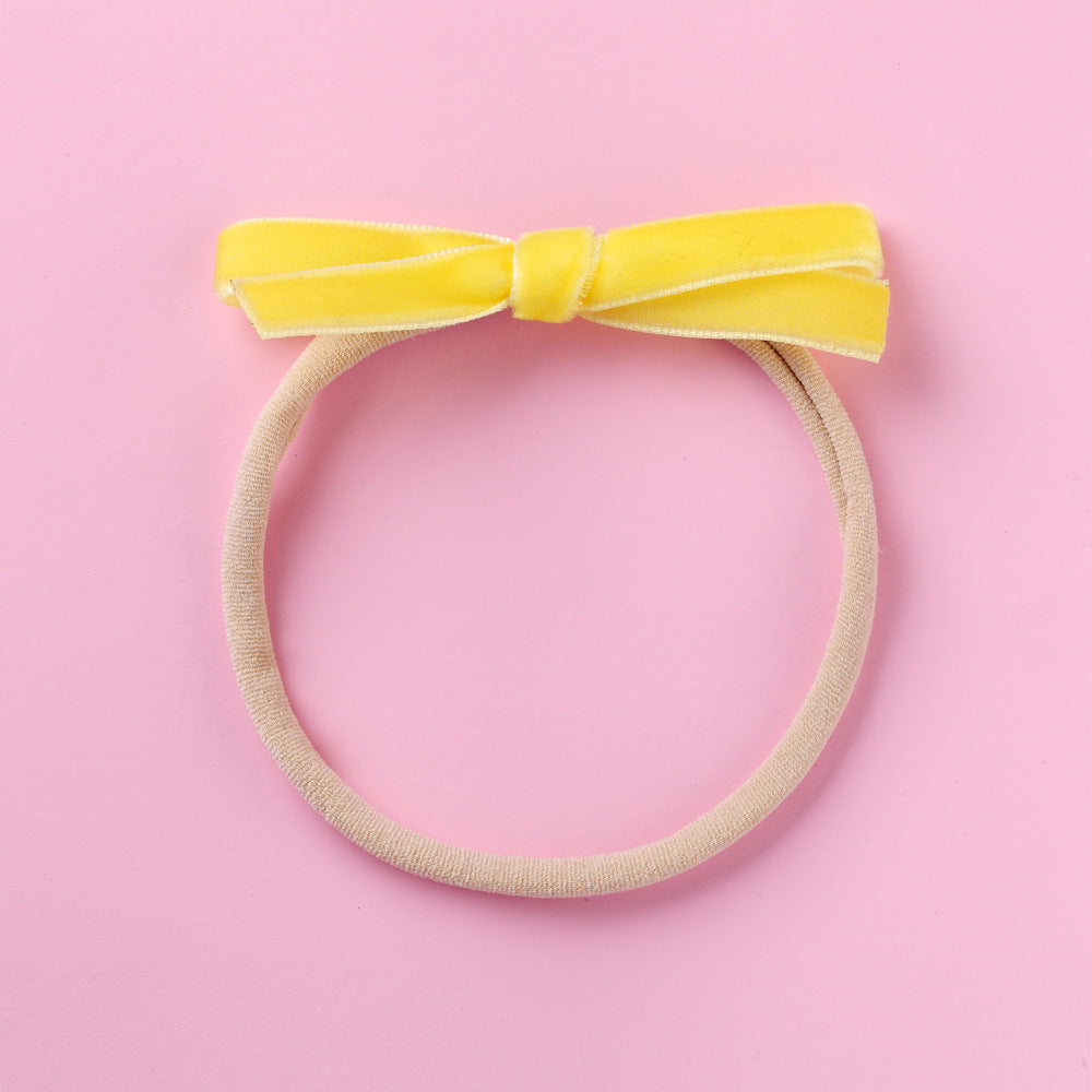 Nylon Hair Cord Soft Flannel Bow Hair Tie