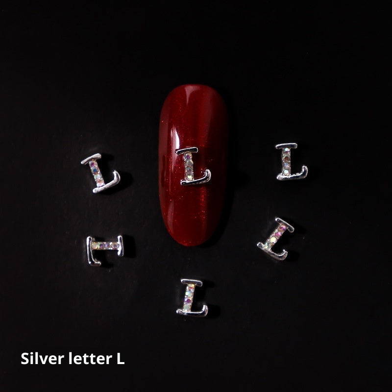 Cooc 26 Letter Alloy Nail Ornament Nail Crystal