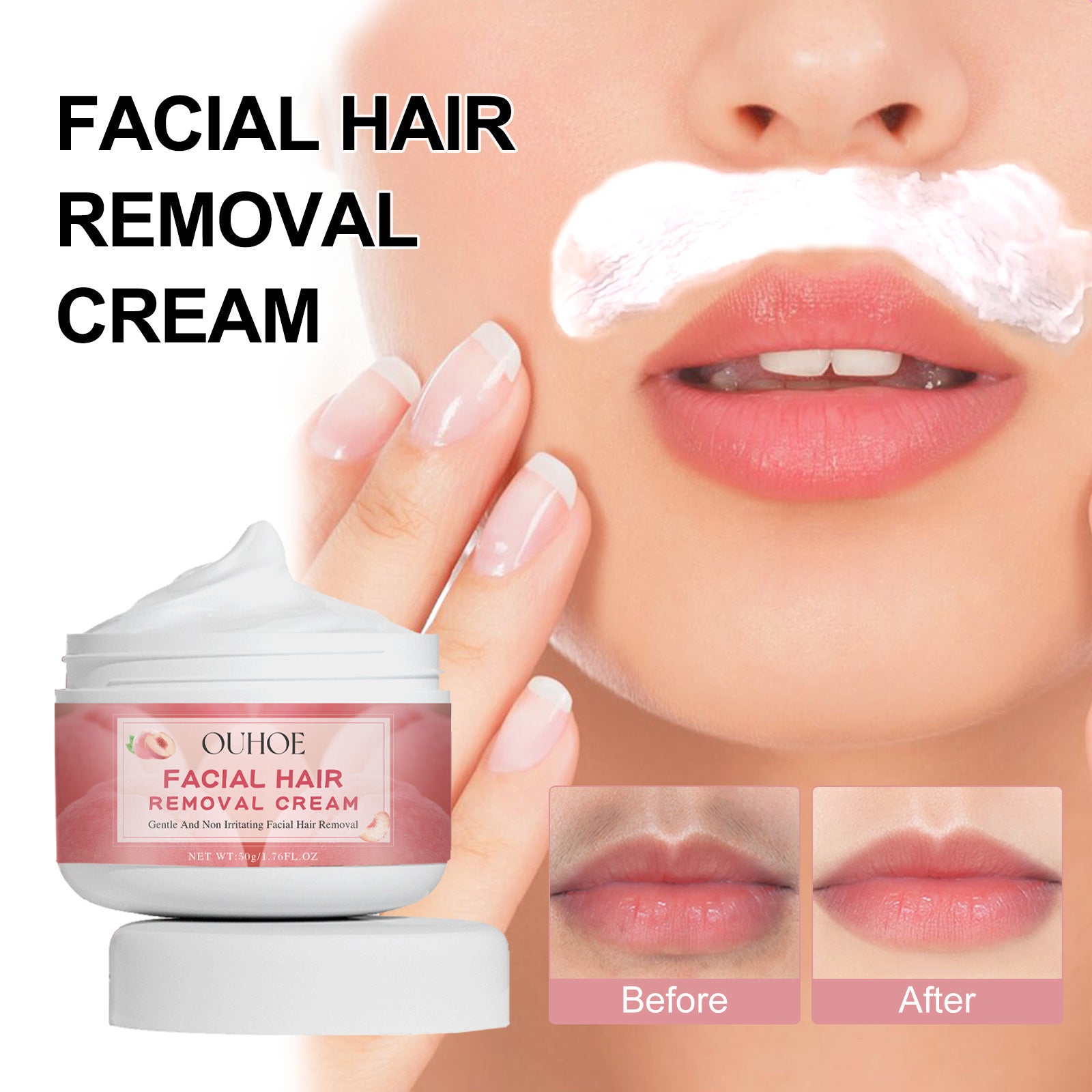 Gentle And Non-irritating Cleansing Women's Face Fast Depilatory Cream