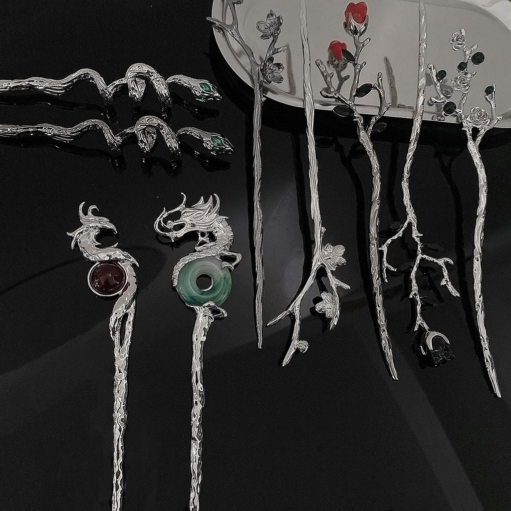 Moonstone Ancient Style Simple Female Fringed Hairpin