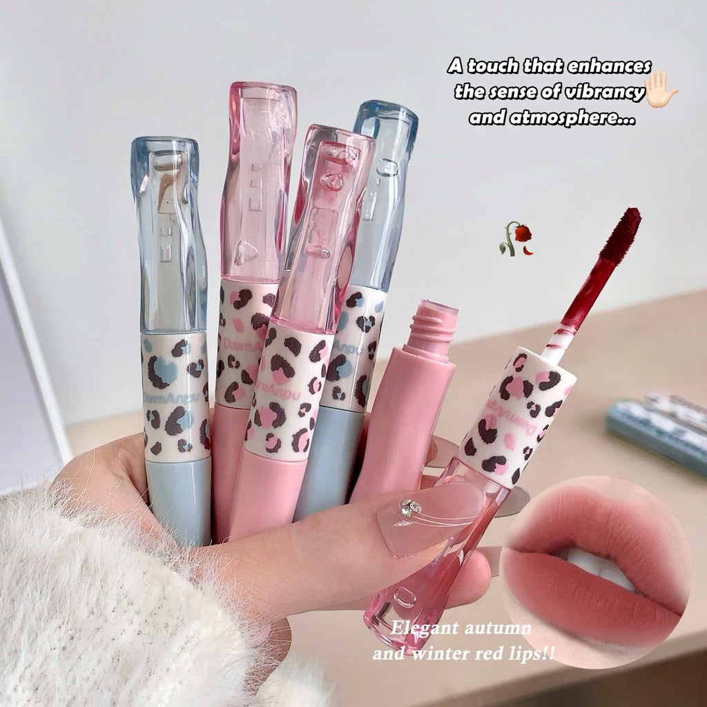 Leopard Print Double Ended Lip Glaze Matte Lipstick
