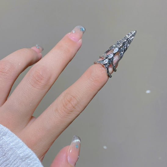 Micro Inlaid Zircon Nail Ring Personality