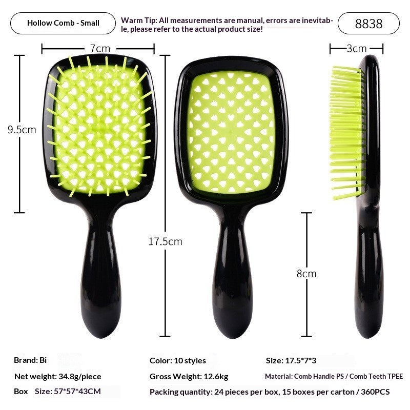 Styling Massage Hair Dryer Breakage-prevention Small Hollow-out Comb