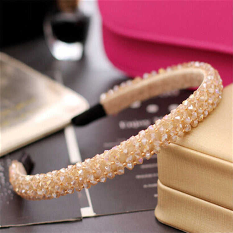 Women's Crystal Beaded Hair Hoop Woven Headwear