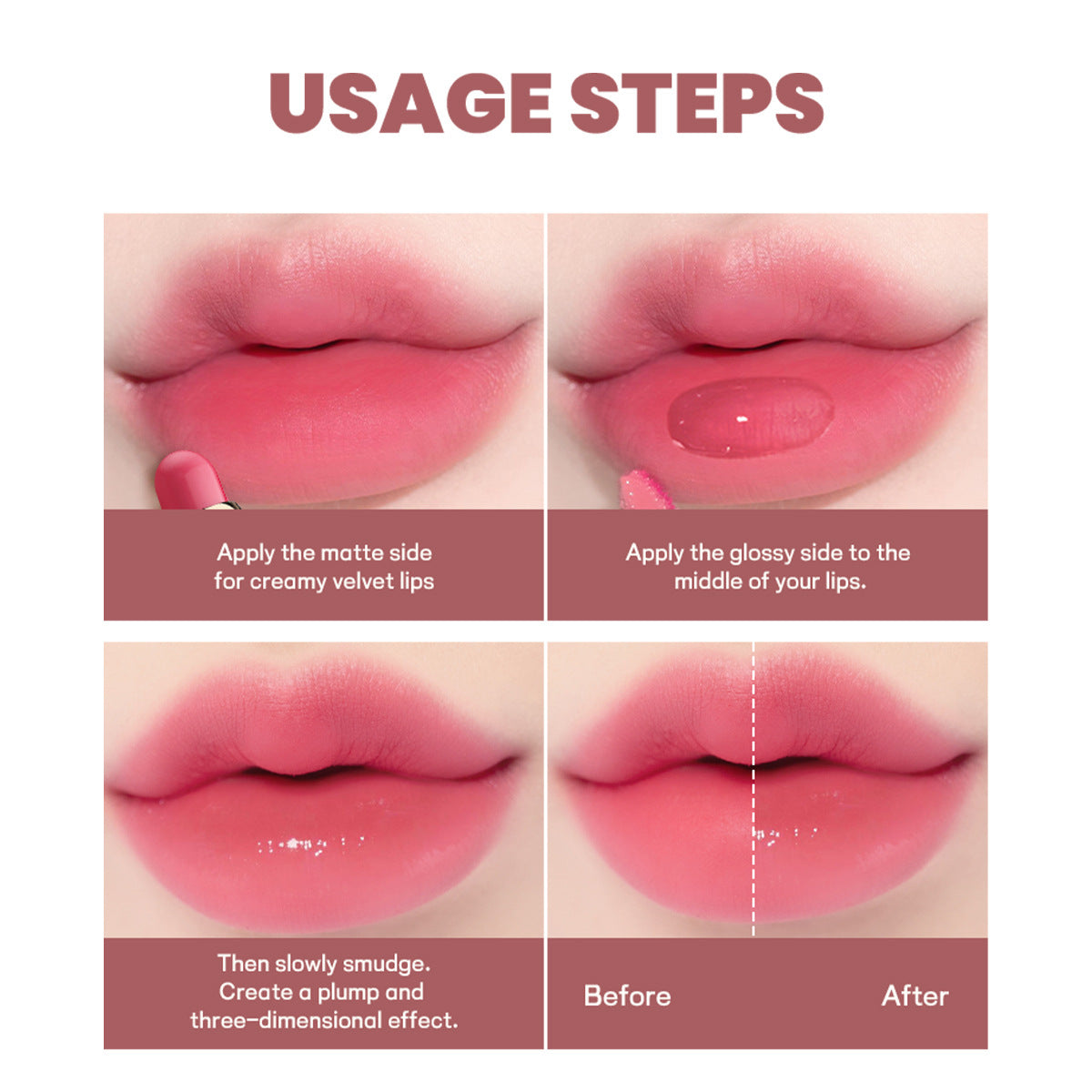 10-color Double-headed Lipstick Lip Gloss Matte Finish